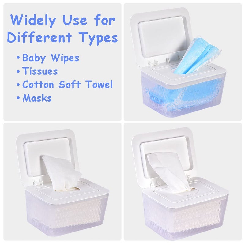 Umtiti Wipes Dispenser & Pouch/Tissue Bag, Wipes/Tissue Case with Moisture Seal & Non-Slip Feet, Dustproof Container (2WH+2Panda) - Image 5